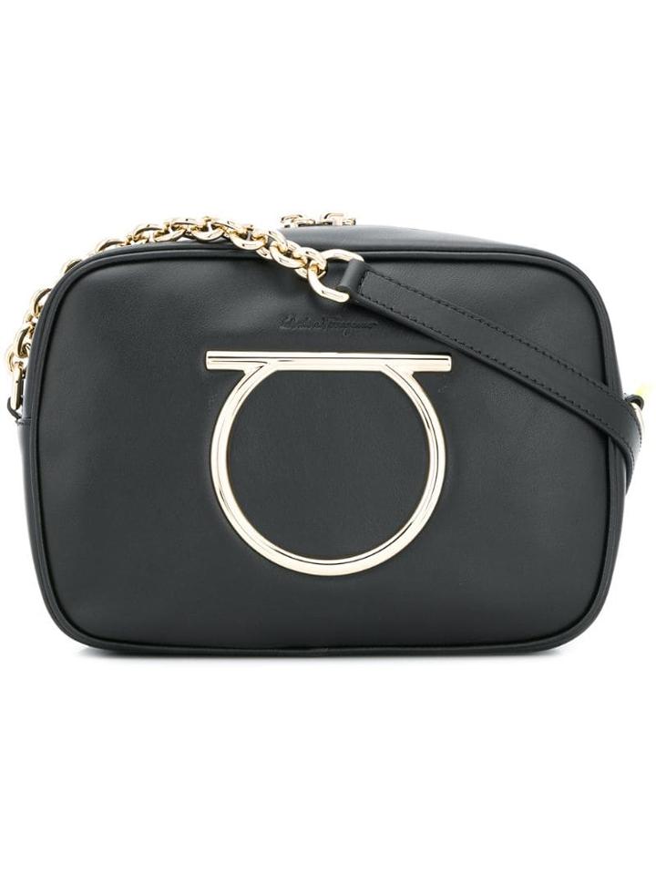 Salvatore Ferragamo Vela Leather Bag - Black