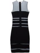 Alexandre Vauthier Sheer Panel Bodycon Dress, Women's, Size: 36, Black, Viscose/polyamide/spandex/elastane