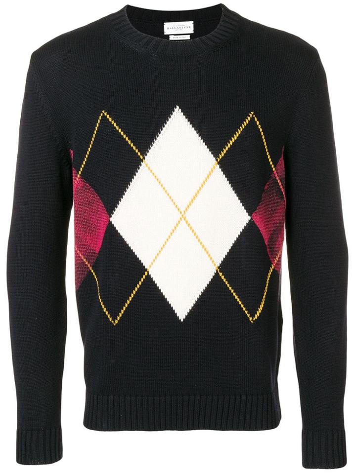 Ballantyne Argyle Knit Jumper - Blue