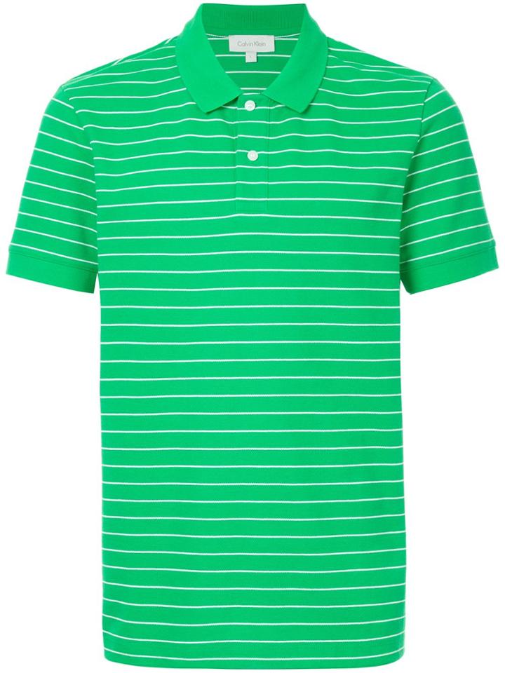 Ck Calvin Klein Striped Polo Shirt - Green