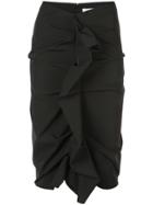 Maison Margiela Ruffled Midi Skirt - Black