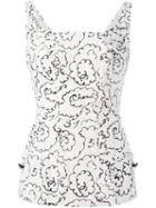 Chanel Vintage Pleated Doodle Detail Top, Women's, Size: 42, Nude/neutrals