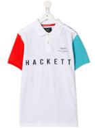 Hackett Kids Logo Print Polo Shirt - White