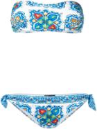 Dolce & Gabbana Majolica Print Bikini, Women's, Size: 1, Polyamide/spandex/elastane