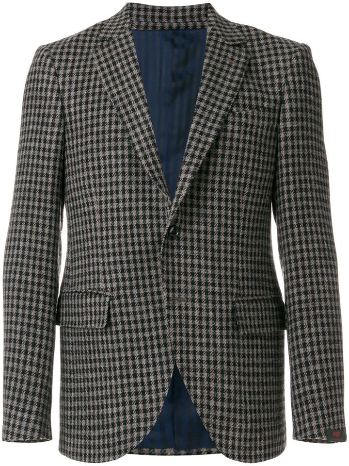 Mp Massimo Piombo Tweed Fitted Blazer - Black