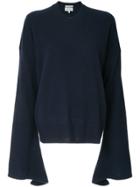 Ck Calvin Klein Fine Knit Flute Sleeve Sweater - Blue