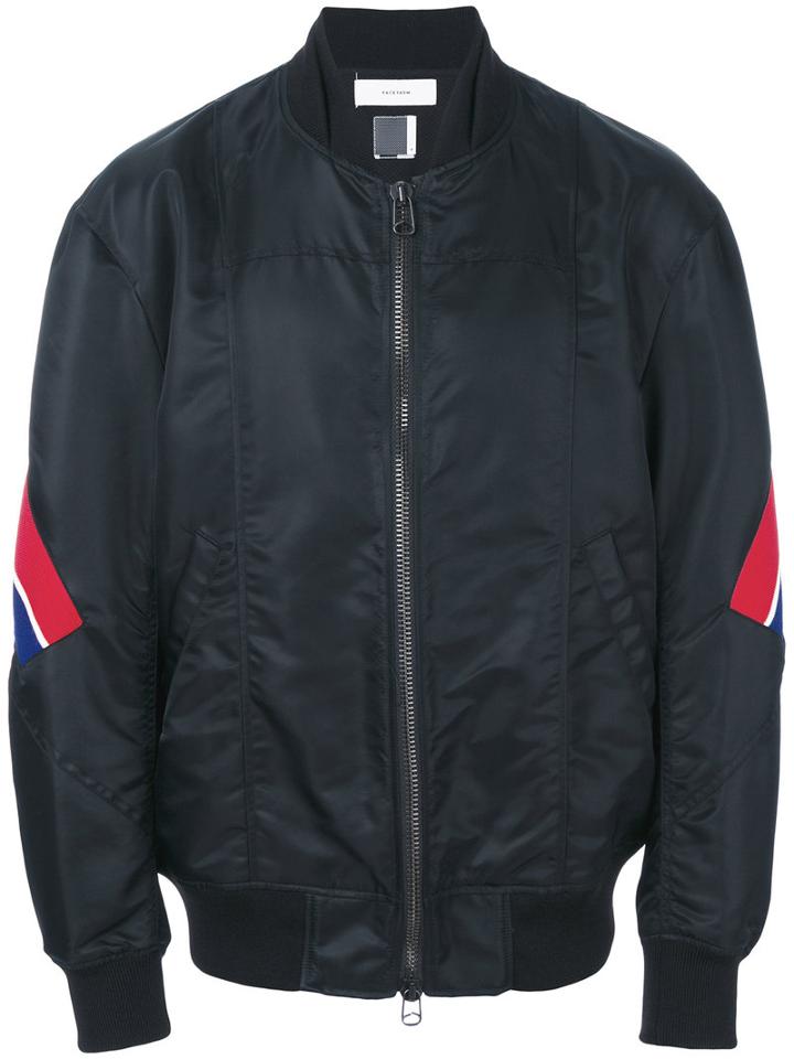 Facetasm - Striped Bomber Jacket - Men - Cotton/polyester - 3, Black, Cotton/polyester