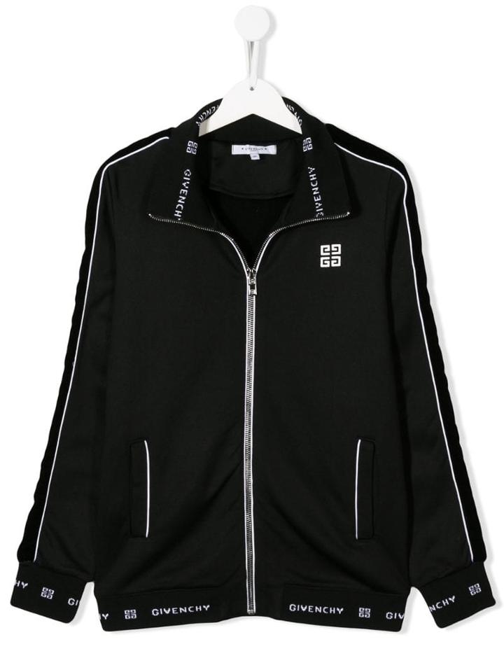 Givenchy Kids Logo Zip-up Sweatshirt - Black