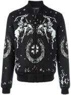 Dolce & Gabbana Western Print Bomber Jacket, Men's, Size: 48, Black, Polyamide/polyester/virgin Wool