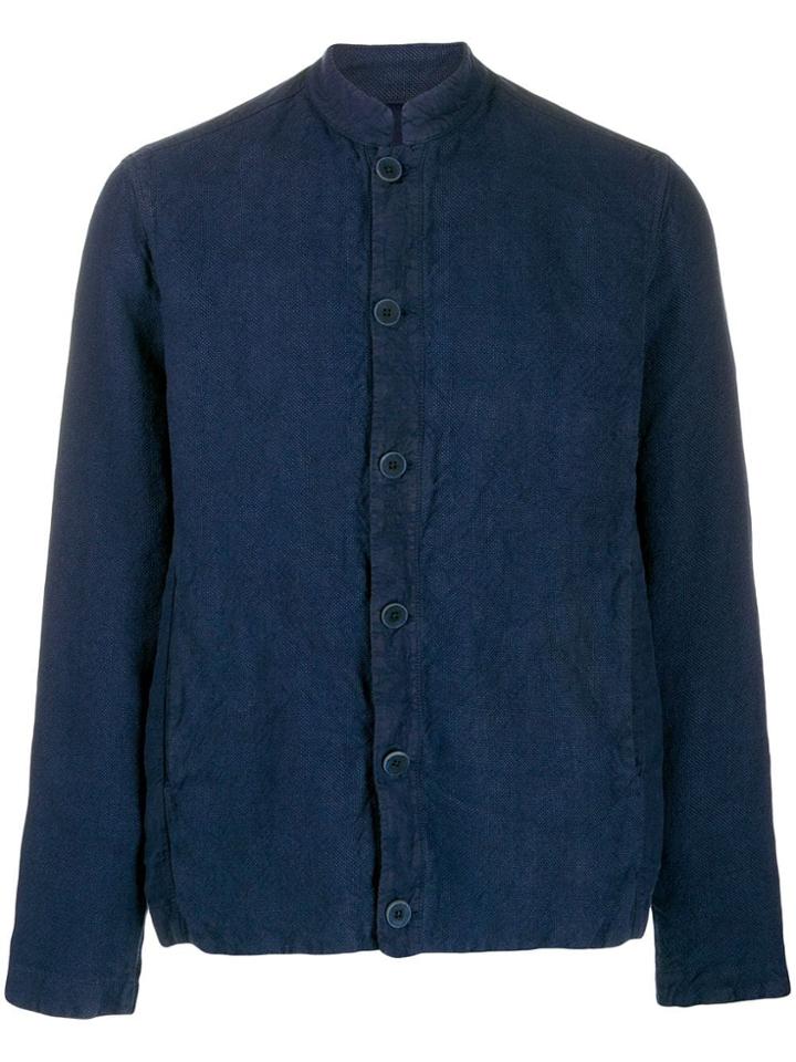 Transit Mock Collar Buttoned Jacket - Blue