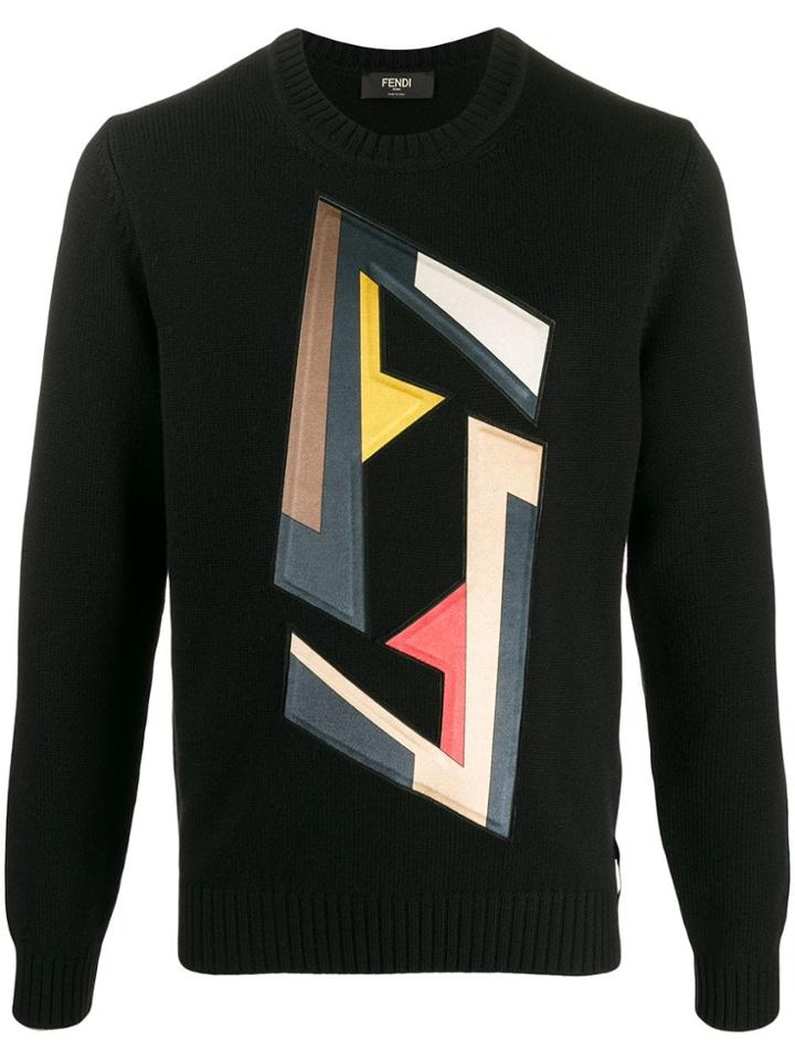 Fendi Logo Patch Jumper - Black