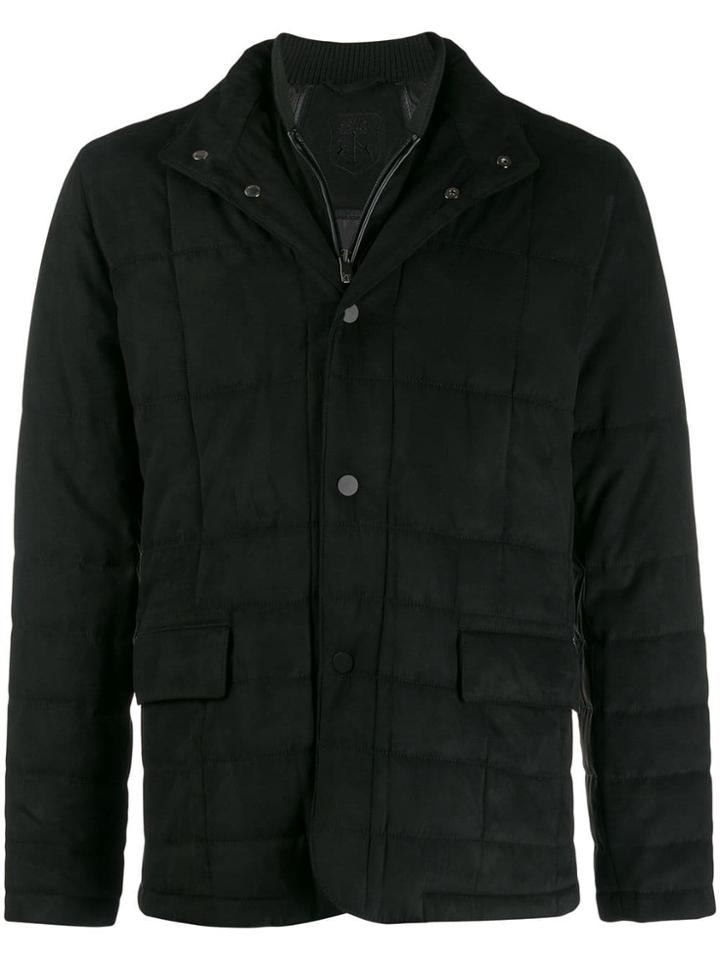 Corneliani Padded Layered Coat - Black