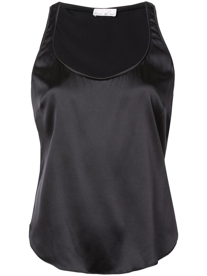 Fleur Du Mal Scoop Neck Cami Top - Black