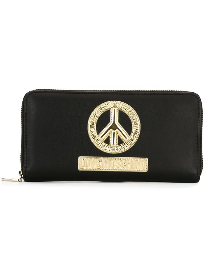 Love Moschino Peace Symbol Zip Around Wallet