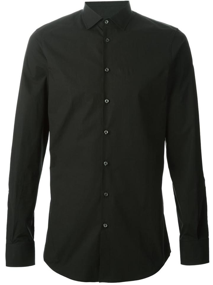 Dsquared2 Classic Shirt, Men's, Size: 46, Black, Cotton/spandex/elastane
