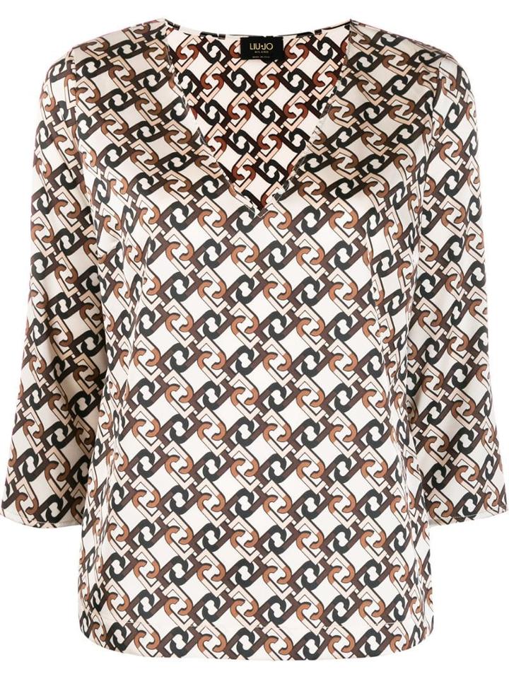 Liu Jo All-over Logo Blouse - Neutrals