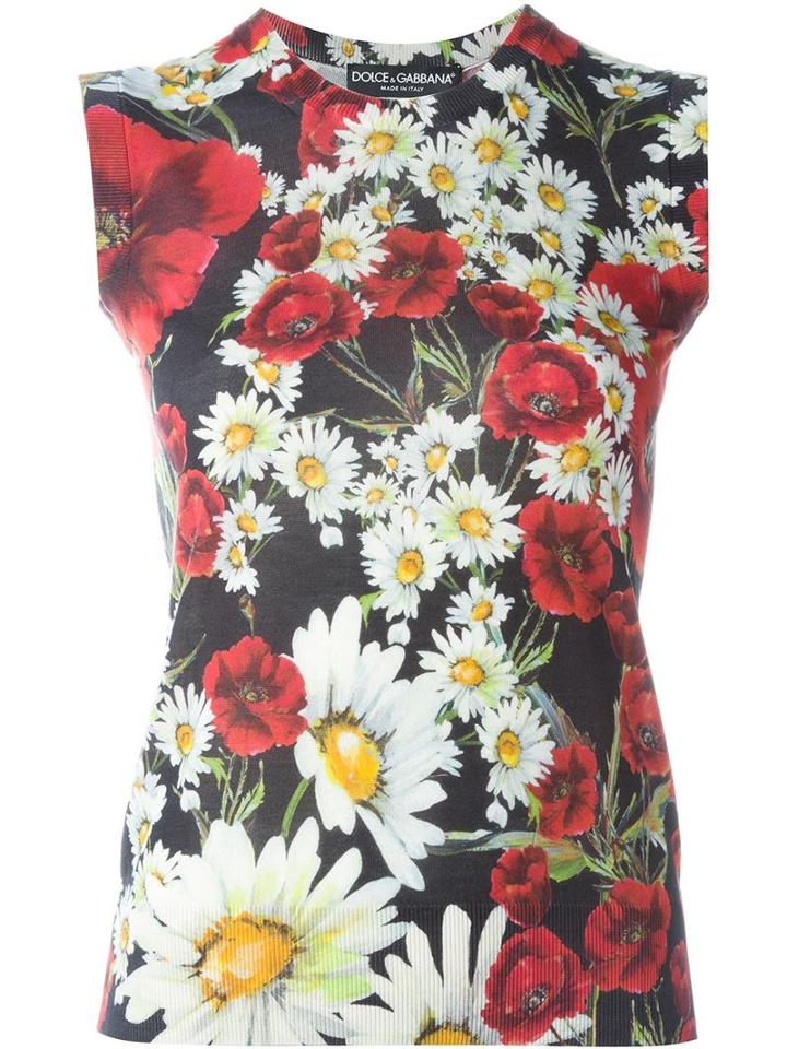 Dolce & Gabbana Daisy And Poppy Print Tank Top