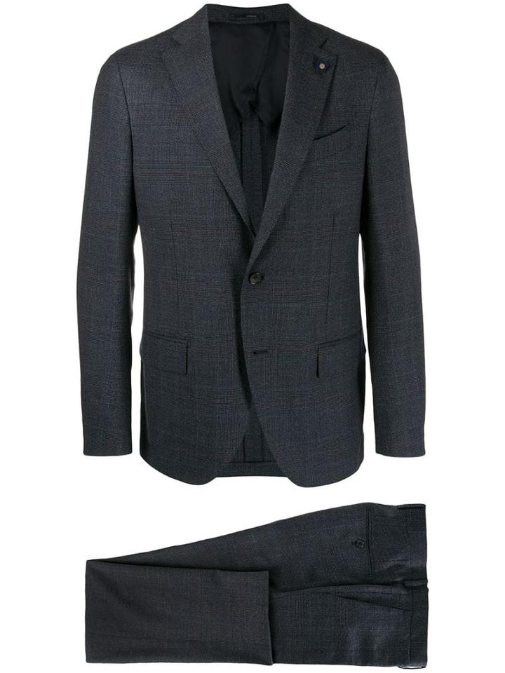 Lardini Plaid Two Piece Suit - Blue