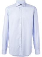 Barba Micro Print Shirt, Men's, Size: 43, Blue, Cotton