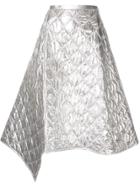 Juun.j Diamond Panelled Asymmetric Skirt - Silver
