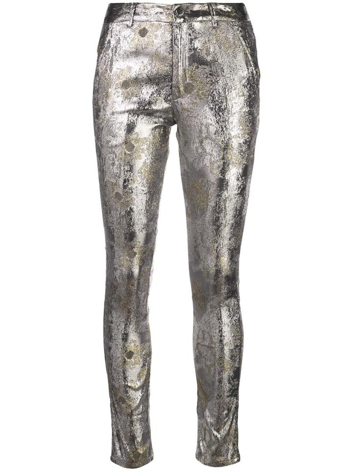 Cynthia Rowley Gold Coast Metallic Trousers - Silver