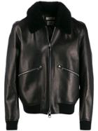 Bottega Veneta Shearling Bomber Jacket - Black