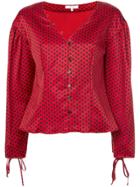 Milly Tie Cuff Polka Dot Top - Red
