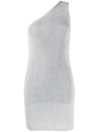 Laneus Knitted One-shoulder Dress - Grey