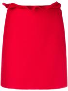 Valentino Frill Trim Mini Skirt - Red