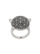 Karl Lagerfeld Faceted Choupette Ring - Silver