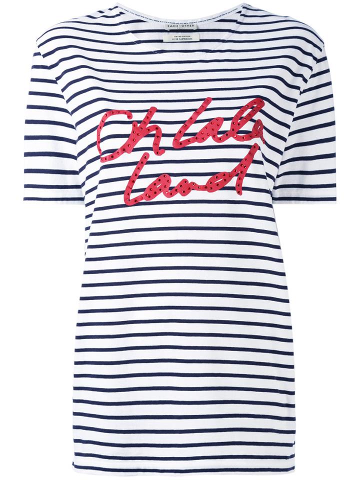 Each X Other Striped Boyfriend T-shirt - White