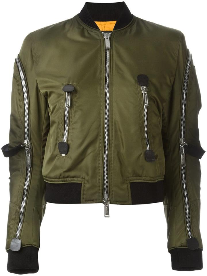 Dsquared2 Strap Detail Aviator Jacket - Green