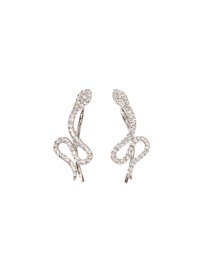 Samira13 Pavé Diamond Snake Earrings