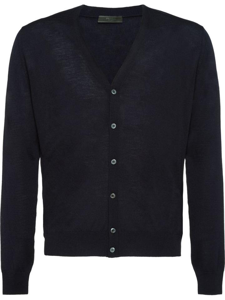 Prada Wool Cardigan - Blue