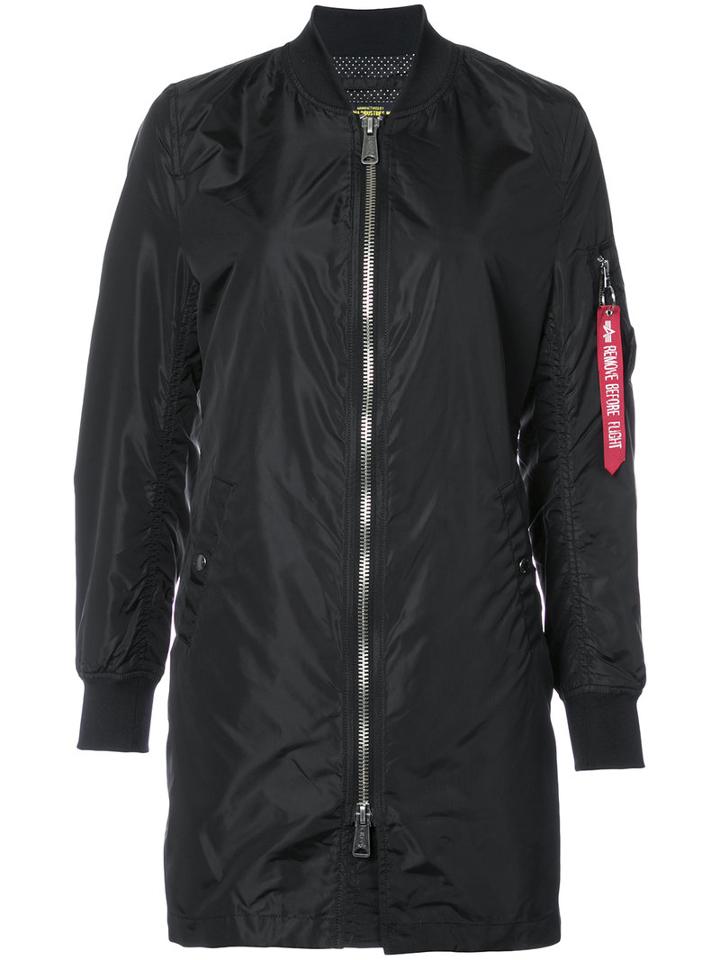 L-2b Long Jacket - Women - Nylon - M, Black, Nylon, Alpha Industries