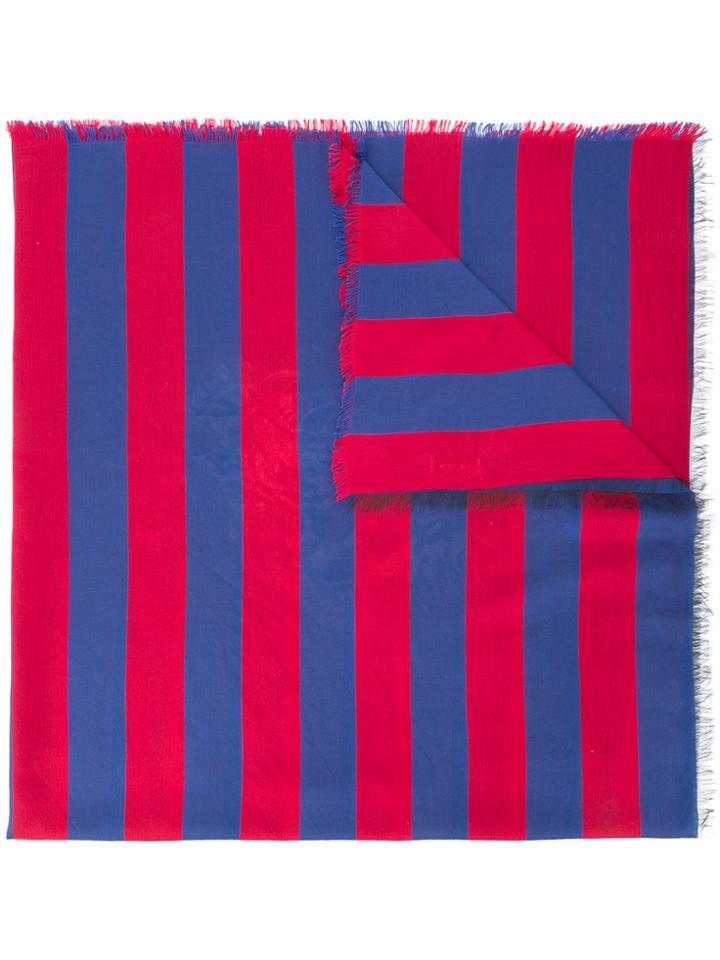 Gucci Striped Tiger Jacquard Scarf - Blue