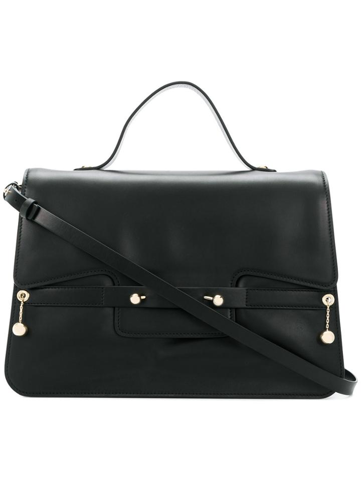 Red Valentino Square Design Tote Bag - Black