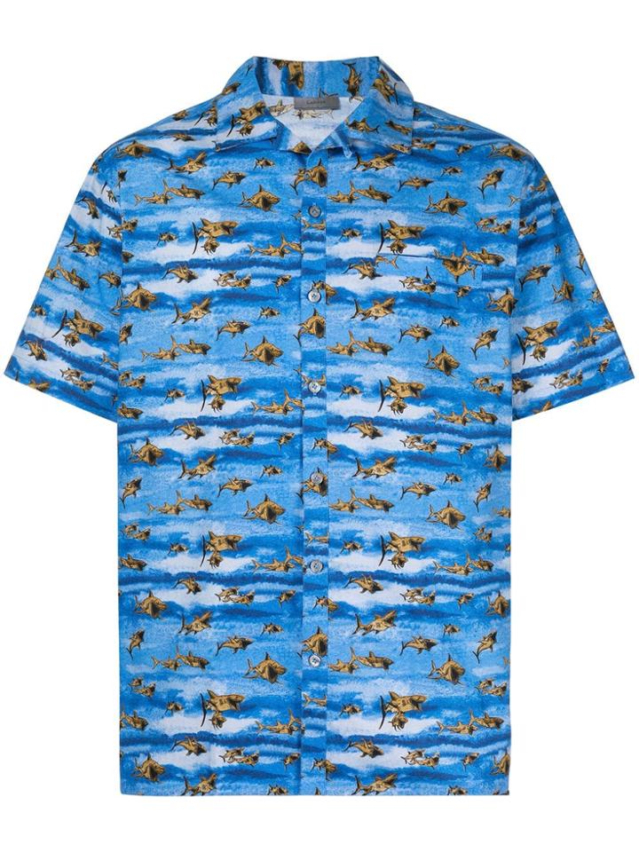 Lanvin Sharks Print Shirt - Blue