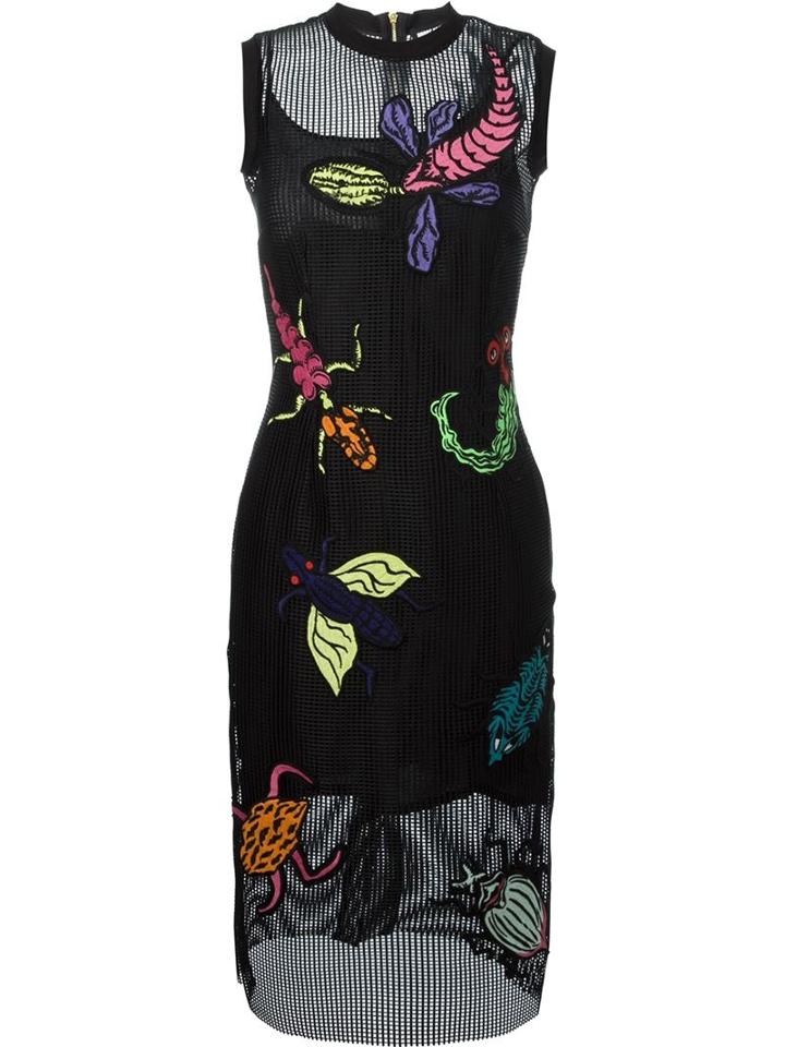 House Of Holland Bug Embroidered Mesh Midi Dress