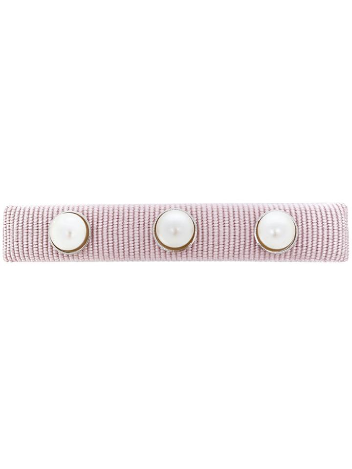Salvatore Ferragamo Pearl-embellished Hairclip - Pink & Purple