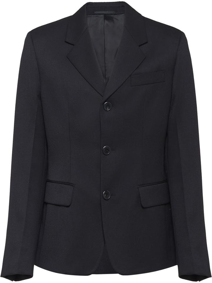 Prada Satin-finish Blazer - Black