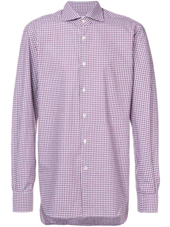 Kiton Check Shirt - Red