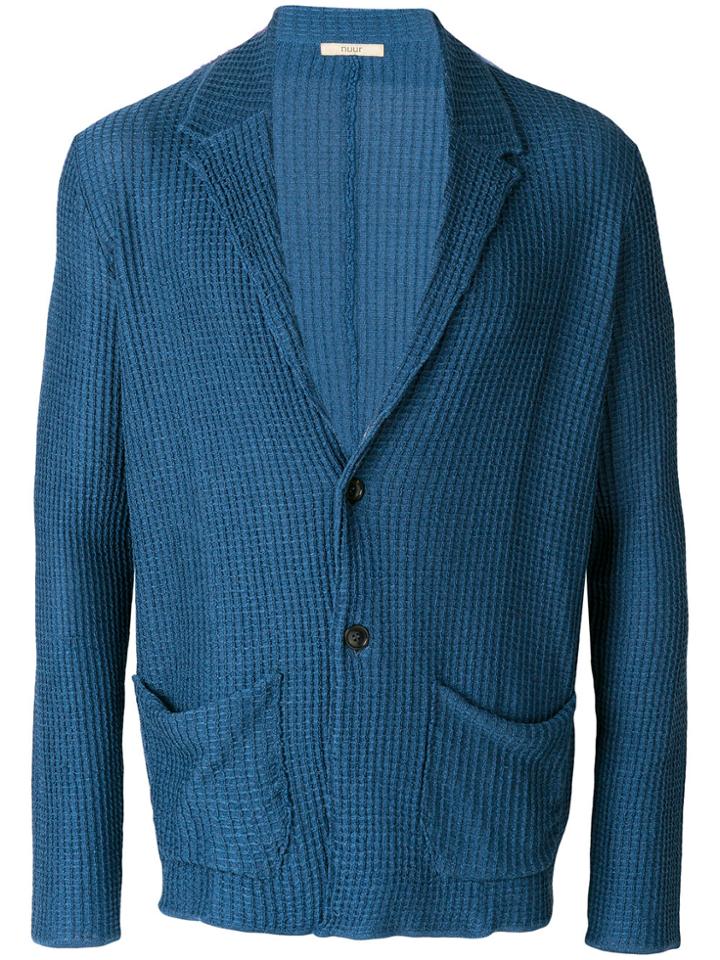 Nuur Knitted Fitted Blazer - Blue