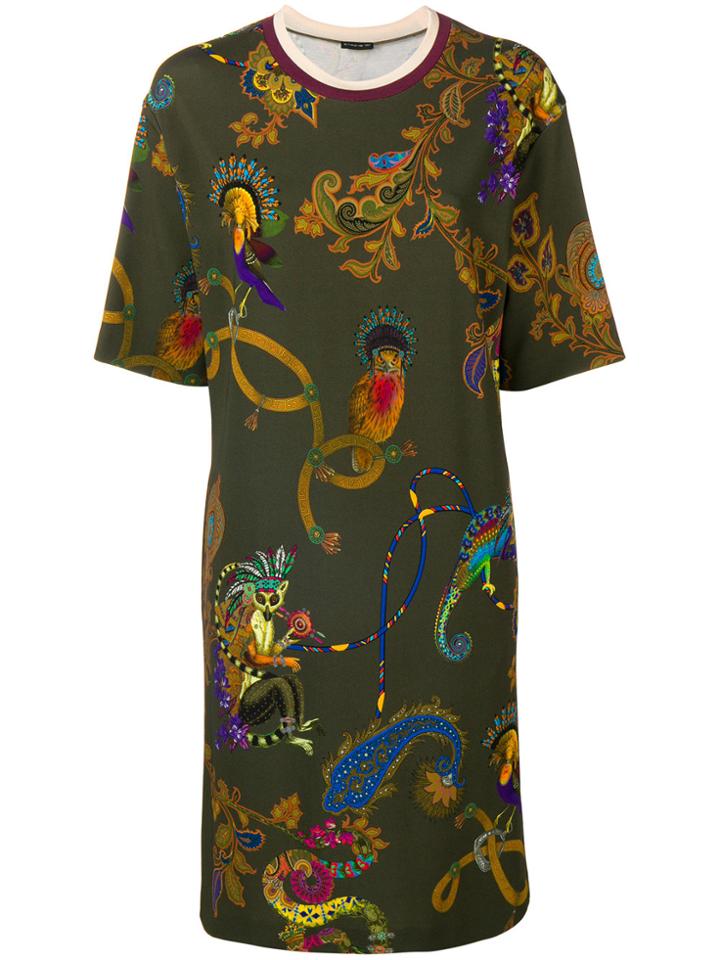 Etro Tropical Print Shift Dress - Green