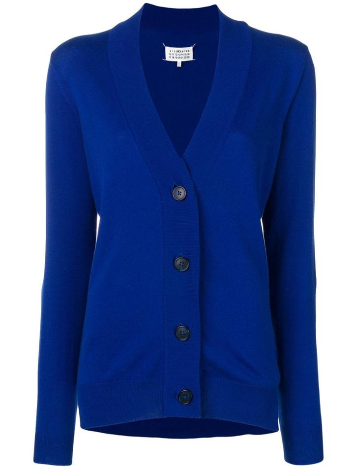 Maison Margiela V-neck Longline Cardigan - Blue
