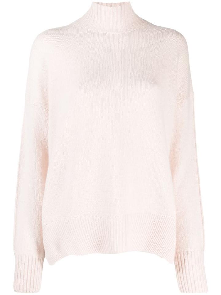 Allude Ribbed Turtle Neck Jumper - Pink