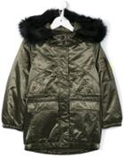 Kenzo Kids Fur Hooded Padded Parka, Girl's, Size: 10 Yrs, Green
