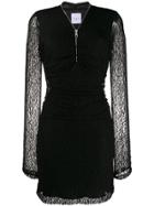 Gaelle Bonheur Lace-detail Fitted Dress - Black