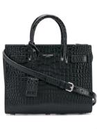 Saint Laurent Sac De Jour Croc Effect Tote - Black