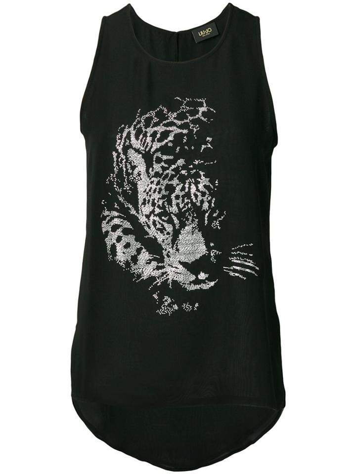 Liu Jo Leopard Print Vest - Black